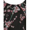 Floral Print Elastic Waist Maxi Dress - BLACK S