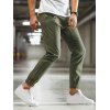 Pantalon en Couleur Unie à Pieds Etroits - Vert Armée XL