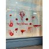 Autocollant Mural d'Halloween Motif de Crâne et de Sang - Rouge 45X30CM
