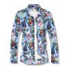 Plant Leaf Floral Print Beach Casual Shirt - LIGHT BLUE XL