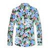 Plant Leaf Flower Print Button Up Shirt - multicolor A M