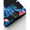 Tropical Leaf Flower Print Long Sleeve Shirt - BLACK 2XL