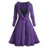 Robe Ligne A 2 en 1 à Volants Grande Taille - Pourpre Héliotrope 2X