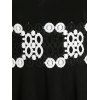 Lace Panel High Waist Asymmetrical Long Cami Dress - BLACK M