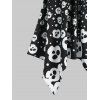 Halloween Skull Spotty Lace Up Asymmetrical Cami Dress - BLACK 3XL