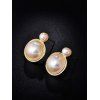 Boucles d'Oreilles Minimaliste en Perles Fantaisies - d'or 