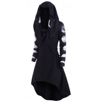 Image of Lace Up Lunar Eclipse Print Pocket Multiway High Low Knitwear