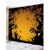 Tapisserie Murale Pendante d'Halloween Citrouille et Arbre Imprimés - multicolor W91 X L71 INCH
