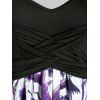 Crisscross Floral Print Open Shoulder High Low Dress - BLACK XL