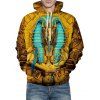 Sweat à Capuche à Imprimé Pharaons de l'Egypte Ancien avec Poche Kangourou - Orange d'Or 2XL
