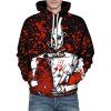 Sweat à Capuche Sang et Soldat Imprimés avec Poche Kangourou - Noir 2XL