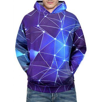 

Diamond Geometric Pattern Kangaroo Pocket Hoodie, Cobalt blue