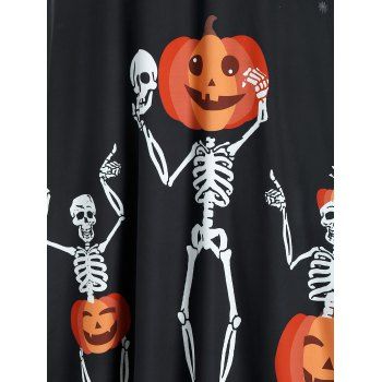 Halloween Skeleton Pumpkin Pattern Grommet Mini Cami Dress