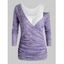 Plus Size Space Dye Ruched T-shirt and Tank Top Set - JASMINE PURPLE 3X