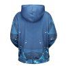 ET Constellation Print Kangaroo Pocket Hoodie - BLUE IVY L