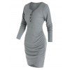 Mini Robe Fourreau Simple à Ourlet Tulipe - Gris Foncé L