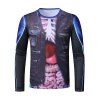 Halloween Internal Organs Faux Suit Print Crew Neck T Shirt - BLACK 2XL