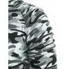 Sweat-shirt Décontracté Plissé à Manches Raglan - ACU Camouflage M
