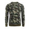Sweat-shirt Décontracté Plissé à Manches Raglan - Camouflage des Bois XS