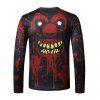 T-Shirt d'Halloween Maigre Ajusté Motif d'Homme Terrible - Rouge L