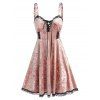 Robe Gothique Panneau en Dentelle en Velours - Rose XL
