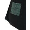 Plus Size Cowl Neck Asymmetrical Pocket Knit Tee - MEDIUM SEA GREEN 1X
