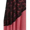 Layered Lace High Waist A Line Dress - CHERRY RED XL