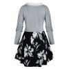 Plus Size Lace Trim T-shirt and Flower Cami Top Set - GRAY CLOUD 2X