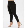 Pantalon Fuselé à Taille Haute de Grande Taille - Noir 5X