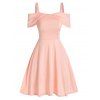 Robe à Epaule Dénudée avec Bouton - Rose XL