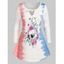 Plus Size Halloween Skull Print Tie Dye Long Sleeve Tee - WHITE 4X
