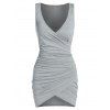 Robe Fourreau Superposé Sans Manches à Volants - Cuirassé Gris XL