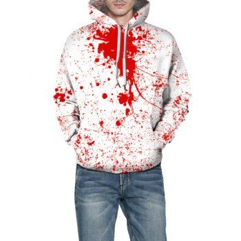 

Halloween Blood Splash Print Hoodie, White