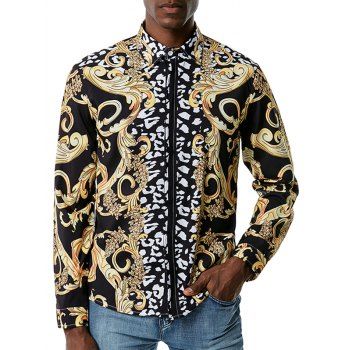 

Baroque Animal Print Button Up Leisure Shirt, Multicolor
