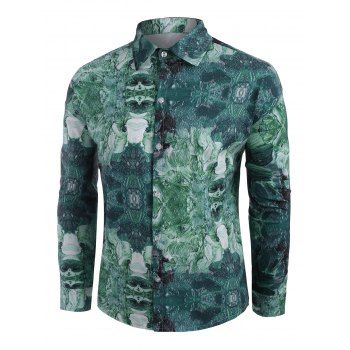 

Button Down Print Long Sleeve Shirt, Multicolor b