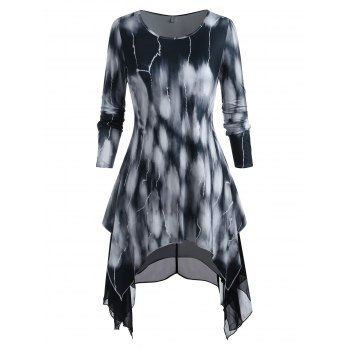 

Plus Size Tie Dye Top and Chiffon Cami Dress Set, Black