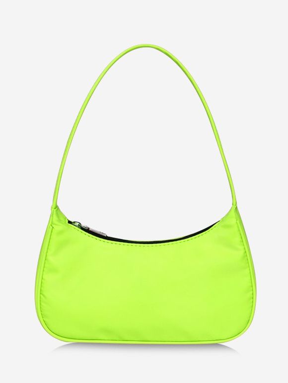 Sac à Bandoulière Simple Zippé en Tissu - Chartreuse 