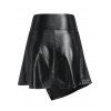 Rivet Detail Self Tie Asymmetric Faux Leather Skirt - BLACK XL