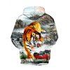 Sweat à Capuche Décontracté Motif de Tigre Paysage avec Poche en Avant - multicolor M