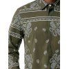 Paisley Pattern Vintage Long Sleeve Shirt - ARMY GREEN 2XL