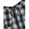 Plaid Print Spaghetti Strap Pleated Mini Dress - BLACK M