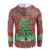 Christmas Tree Candy Snowflakes Print Casual Hoodie - RUBY RED 2XL