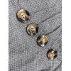 Hooded Mock Button Kangaroo Pocket Knitwear - GRAY S