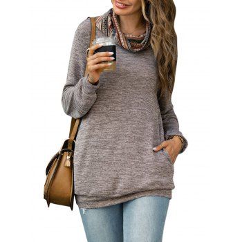 

Cowl Neck Heathered Knitwear, Coffee