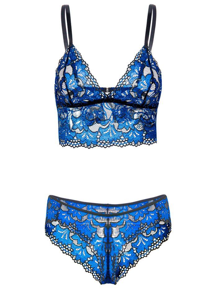 floral lace bra and panty set