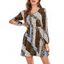 Leopard Dalmatian Dot Print Split Sleeve Mini Dress - LIGHT BLUE XL