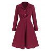 Plain Half Button Crisscross Mini Shirt Dress - RED WINE L