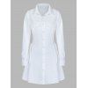 Robe Chemise à Manches Longues à Lacets Latérale - Blanc L