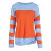 Plus Size Bicolor Two Tone Drop Shoulder Sweater - multicolor 5X