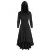Robe à Capuche Décontractée Haute Basse à Lacets - Cendre gris M